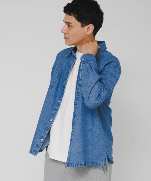 URBAN RESEARCH Sonny Label（アーバンリサーチサニーレーベル）の「リラックスフィットデニムシャツ（シャツ/ブラウス・メンズ・ブラック/インディゴブルー・MEDIUM/LARGE）」の14枚目の写真