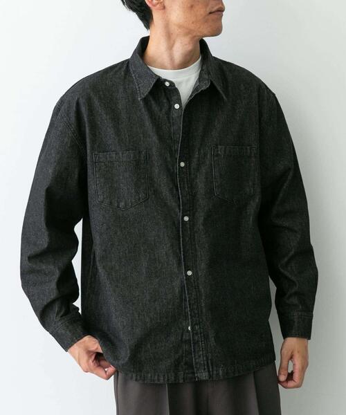 URBAN RESEARCH Sonny Label（アーバンリサーチサニーレーベル）の「リラックスフィットデニムシャツ（シャツ/ブラウス・メンズ・ブラック/インディゴブルー・MEDIUM/LARGE）」の4枚目の写真