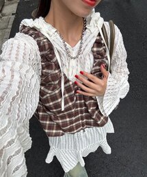 CIAOPANIC | シャーリングチェックジップベスト(ベスト)