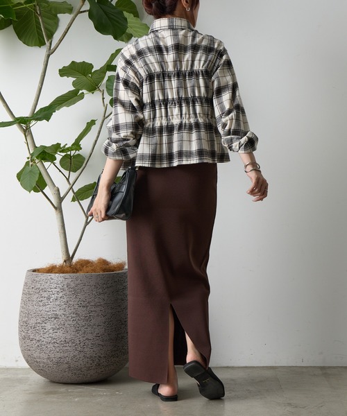 COLONY 2139(コロニートゥーワンスリーナイン)の「起毛チェックシャーリングブラウス(シャツ/ブラウス・レディース・アイボリー/ブラック/ボルドー・FREE)」の10枚目の写真