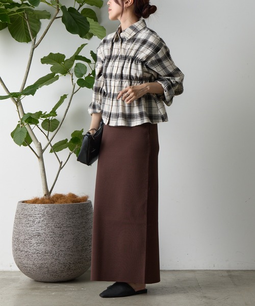 COLONY 2139(コロニートゥーワンスリーナイン)の「起毛チェックシャーリングブラウス(シャツ/ブラウス・レディース・アイボリー/ブラック/ボルドー・FREE)」の11枚目の写真