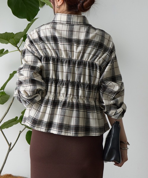 COLONY 2139(コロニートゥーワンスリーナイン)の「起毛チェックシャーリングブラウス(シャツ/ブラウス・レディース・アイボリー/ブラック/ボルドー・FREE)」の6枚目の写真