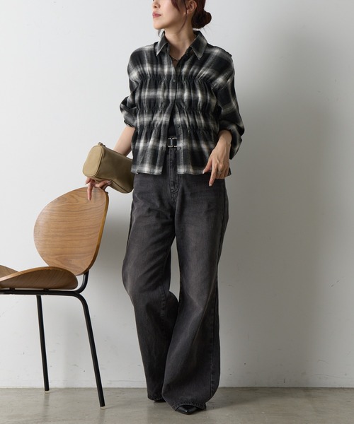 COLONY 2139(コロニートゥーワンスリーナイン)の「起毛チェックシャーリングブラウス(シャツ/ブラウス・レディース・アイボリー/ブラック/ボルドー・FREE)」の16枚目の写真