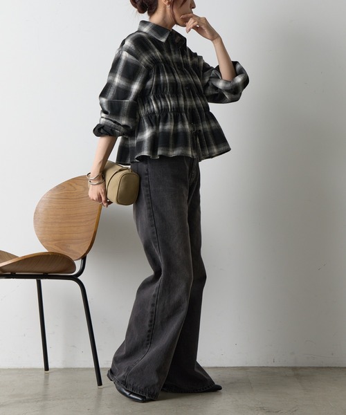 COLONY 2139(コロニートゥーワンスリーナイン)の「起毛チェックシャーリングブラウス(シャツ/ブラウス・レディース・アイボリー/ブラック/ボルドー・FREE)」の17枚目の写真