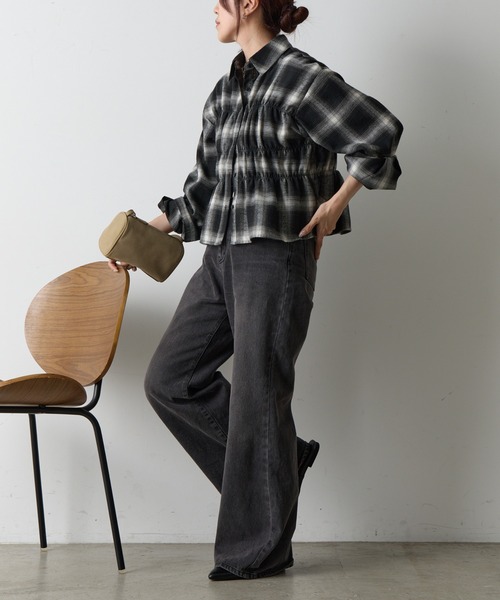 COLONY 2139(コロニートゥーワンスリーナイン)の「起毛チェックシャーリングブラウス(シャツ/ブラウス・レディース・アイボリー/ブラック/ボルドー・FREE)」の19枚目の写真