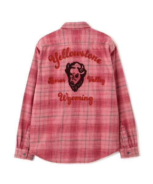 AVIREX（アヴィレックス）の「BLEACH WASHED NEP CHECK SHIRT "YELLOW STONE" / ブリーチウォッシュド ネップチェックシャツ "イエローストーン" / AVIREX / アヴィレックス（シャツ/ブラウス・メンズ・ネイビー/ピンク/グリーン・LARGE/MEDIUM/XX-LARGE/X-LARGE）」の8枚目の写真