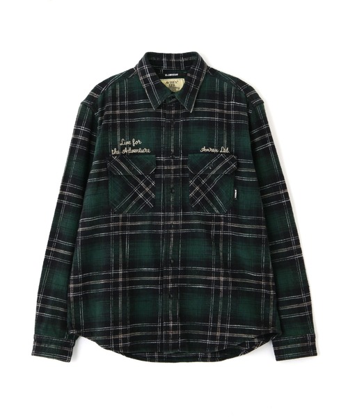 AVIREX（アヴィレックス）の「BLEACH WASHED NEP CHECK SHIRT "YELLOW STONE" / ブリーチウォッシュド ネップチェックシャツ "イエローストーン" / AVIREX / アヴィレックス（シャツ/ブラウス・メンズ・ネイビー/ピンク/グリーン・LARGE/MEDIUM/XX-LARGE/X-LARGE）」の4枚目の写真
