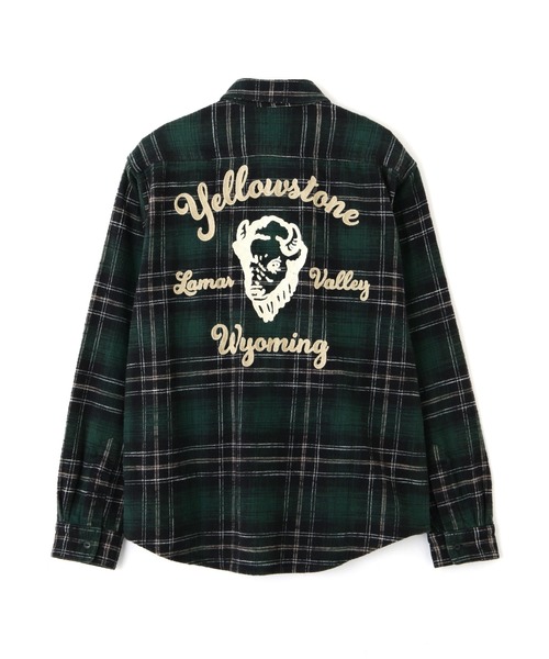 AVIREX（アヴィレックス）の「BLEACH WASHED NEP CHECK SHIRT "YELLOW STONE" / ブリーチウォッシュド ネップチェックシャツ "イエローストーン" / AVIREX / アヴィレックス（シャツ/ブラウス・メンズ・ネイビー/ピンク/グリーン・LARGE/MEDIUM/XX-LARGE/X-LARGE）」の5枚目の写真