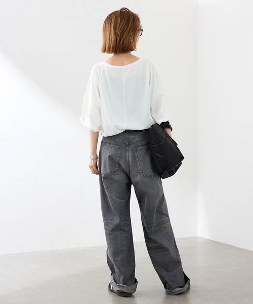 FRAMeWORK(フレームワーク)の「ドライタッチ加工SS-Tee(Tシャツ/カットソー・レディース・ネイビー/ホワイト/ブラウン/ブルー・FREE)」の8枚目の写真