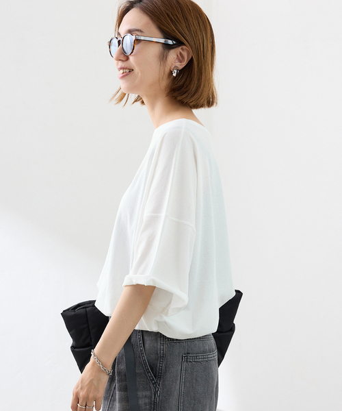 FRAMeWORK(フレームワーク)の「ドライタッチ加工SS-Tee(Tシャツ/カットソー・レディース・ネイビー/ホワイト/ブラウン/ブルー・FREE)」の11枚目の写真