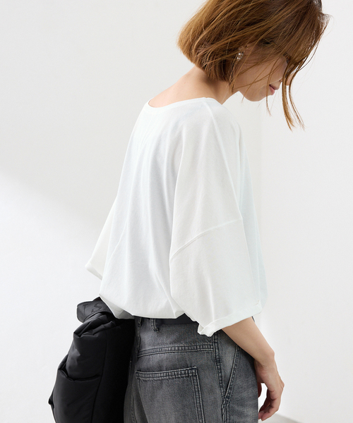 FRAMeWORK(フレームワーク)の「ドライタッチ加工SS-Tee(Tシャツ/カットソー・レディース・ネイビー/ホワイト/ブラウン/ブルー・FREE)」の12枚目の写真