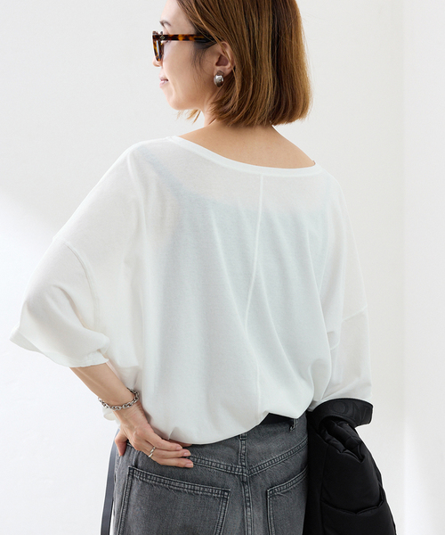 FRAMeWORK(フレームワーク)の「ドライタッチ加工SS-Tee(Tシャツ/カットソー・レディース・ネイビー/ホワイト/ブラウン/ブルー・FREE)」の13枚目の写真