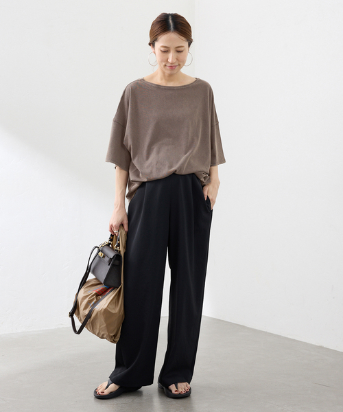 FRAMeWORK(フレームワーク)の「ドライタッチ加工SS-Tee(Tシャツ/カットソー・レディース・ネイビー/ホワイト/ブラウン/ブルー・FREE)」の14枚目の写真