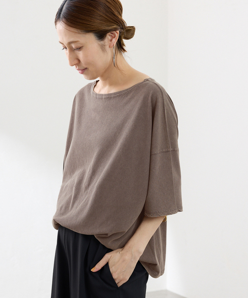 FRAMeWORK(フレームワーク)の「ドライタッチ加工SS-Tee(Tシャツ/カットソー・レディース・ネイビー/ホワイト/ブラウン/ブルー・FREE)」の19枚目の写真