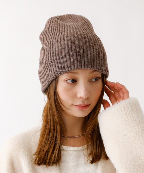 Ruben（ルーベン）の「【RUBEN/ルーベン】RUS-8343/メリノウールリラックスビーニー/MERINO WOOL RELAXED BEANIE /シンプル/ビーニー/帽子【WEB限定】（ニットキャップ/ビーニー・レディース・ブラック/ブラウン/ベージュ/グレー・フリー）」の4枚目の写真