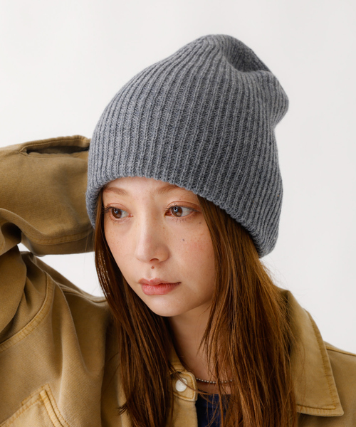 Ruben（ルーベン）の「【RUBEN/ルーベン】RUS-8343/メリノウールリラックスビーニー/MERINO WOOL RELAXED BEANIE /シンプル/ビーニー/帽子【WEB限定】（ニットキャップ/ビーニー・レディース・ブラック/ブラウン/ベージュ/グレー・フリー）」の3枚目の写真