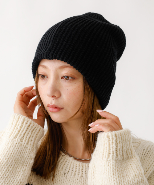 Ruben（ルーベン）の「【RUBEN/ルーベン】RUS-8343/メリノウールリラックスビーニー/MERINO WOOL RELAXED BEANIE /シンプル/ビーニー/帽子【WEB限定】（ニットキャップ/ビーニー・レディース・ブラック/ブラウン/ベージュ/グレー・フリー）」の2枚目の写真