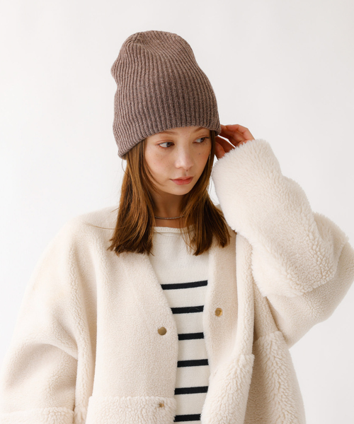 Ruben（ルーベン）の「【RUBEN/ルーベン】RUS-8343/メリノウールリラックスビーニー/MERINO WOOL RELAXED BEANIE /シンプル/ビーニー/帽子【WEB限定】（ニットキャップ/ビーニー・レディース・ブラック/ブラウン/ベージュ/グレー・フリー）」の12枚目の写真