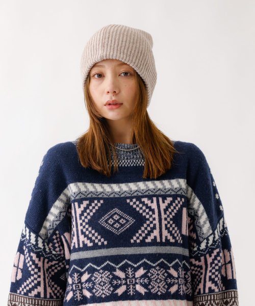 Ruben（ルーベン）の「【RUBEN/ルーベン】RUS-8343/メリノウールリラックスビーニー/MERINO WOOL RELAXED BEANIE /シンプル/ビーニー/帽子【WEB限定】（ニットキャップ/ビーニー・レディース・ブラック/ブラウン/ベージュ/グレー・フリー）」の7枚目の写真