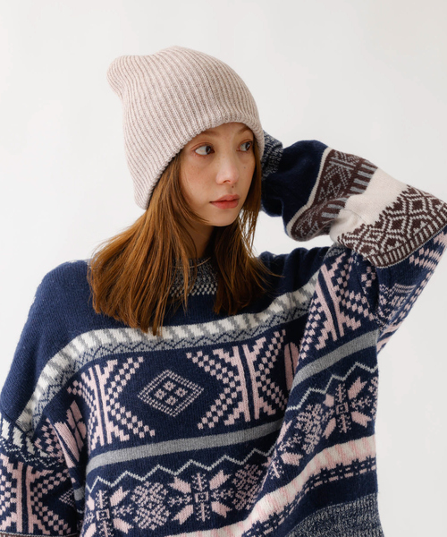 Ruben（ルーベン）の「【RUBEN/ルーベン】RUS-8343/メリノウールリラックスビーニー/MERINO WOOL RELAXED BEANIE /シンプル/ビーニー/帽子【WEB限定】（ニットキャップ/ビーニー・レディース・ブラック/ブラウン/ベージュ/グレー・フリー）」の8枚目の写真