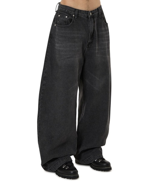 OY(オーワイ)の「『OY/オーワイ』WIDE VOLUME PANTS/ワイドボリュームパンツ(デニムパンツ・レディース・ブラック・L/M/S)」の3枚目の写真