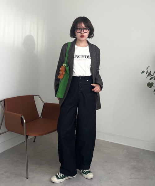 ZOZOMARKET（ゾゾマーケット）の「ZOZOMARKET by tomoka - ロールアップコクーンツイルパンツ（チノパンツ・レディース・ブラック・マルチサイズ）」の4枚目の写真