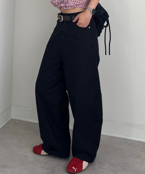 ZOZOMARKET（ゾゾマーケット）の「ZOZOMARKET by tomoka - ロールアップコクーンツイルパンツ（チノパンツ・レディース・ブラック・マルチサイズ）」の7枚目の写真