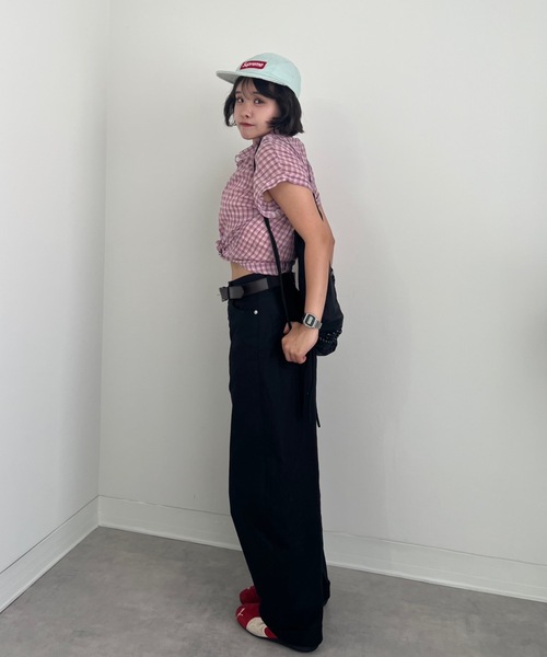 ZOZOMARKET（ゾゾマーケット）の「ZOZOMARKET by tomoka - ロールアップコクーンツイルパンツ（チノパンツ・レディース・ブラック・マルチサイズ）」の8枚目の写真