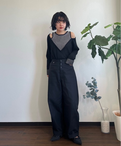 ZOZOMARKET（ゾゾマーケット）の「ZOZOMARKET by tomoka - ロールアップコクーンツイルパンツ（チノパンツ・レディース・ブラック・マルチサイズ）」の18枚目の写真