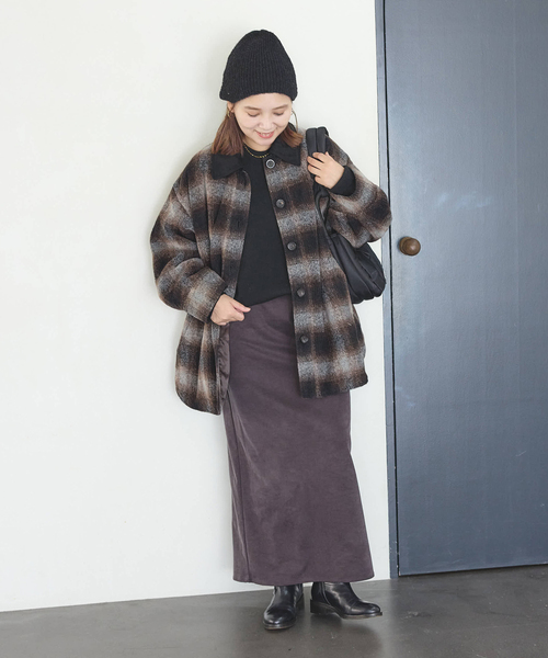 JOURNAL STANDARD（ジャーナルスタンダード）の「Mapel Flannel Check ブルゾン（カバーオール・レディース・ブラウン/イエロー・FREE）」の3枚目の写真