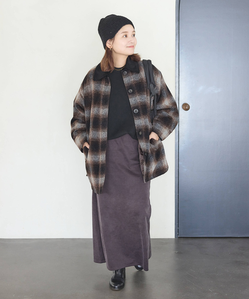 JOURNAL STANDARD（ジャーナルスタンダード）の「Mapel Flannel Check ブルゾン（カバーオール・レディース・ブラウン/イエロー・FREE）」の6枚目の写真