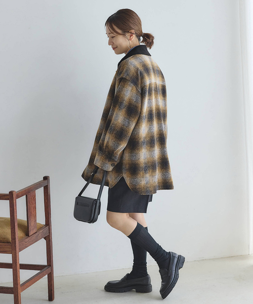 JOURNAL STANDARD（ジャーナルスタンダード）の「Mapel Flannel Check ブルゾン（カバーオール・レディース・ブラウン/イエロー・FREE）」の11枚目の写真