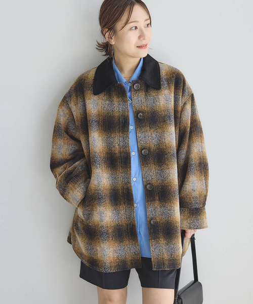 JOURNAL STANDARD（ジャーナルスタンダード）の「Mapel Flannel Check ブルゾン（カバーオール・レディース・ブラウン/イエロー・FREE）」の13枚目の写真