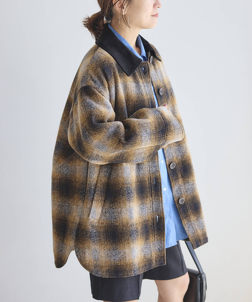 JOURNAL STANDARD（ジャーナルスタンダード）の「Mapel Flannel Check ブルゾン（カバーオール・レディース・ブラウン/イエロー・FREE）」の14枚目の写真