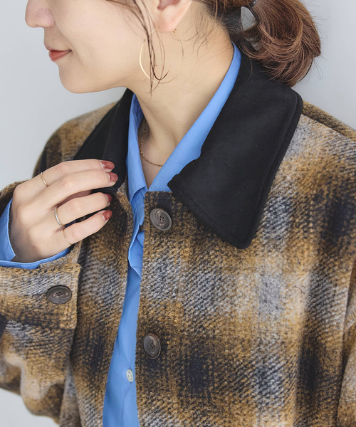 JOURNAL STANDARD（ジャーナルスタンダード）の「Mapel Flannel Check ブルゾン（カバーオール・レディース・ブラウン/イエロー・FREE）」の15枚目の写真