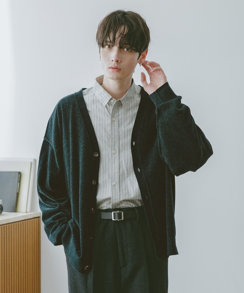 RAGEBLUE（レイジブルー）の「ハイゲージモールニットカーディガン（カーディガン/ボレロ・メンズ・ブラウン/グリーン/ブラック・LARGE/MEDIUM）」の3枚目の写真