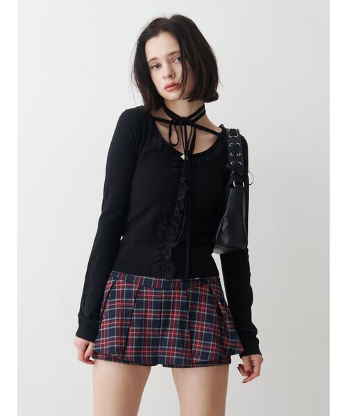 セール】ベルトプリーツミニスカパン（スカート）｜jouetie