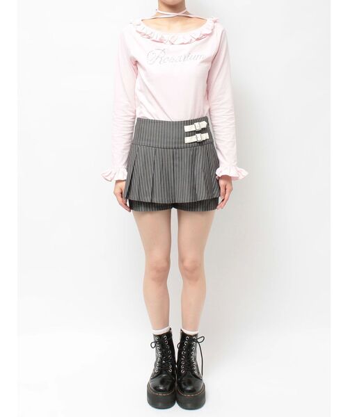 セール】ベルトプリーツミニスカパン（スカート）｜jouetie