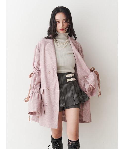 jouetie（ジュエティ）の「ベルトプリーツミニスカパン（スカート・レディース・グレー/ネイビー/ブラウン・MEDIUM）」の11枚目の写真