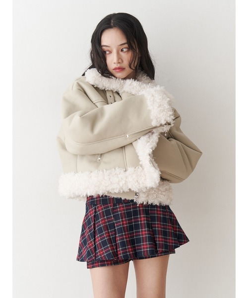 jouetie（ジュエティ）の「ベルトプリーツミニスカパン（スカート・レディース・グレー/ネイビー/ブラウン・MEDIUM）」の13枚目の写真