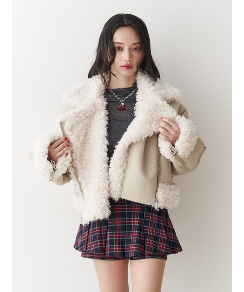 jouetie（ジュエティ）の「ベルトプリーツミニスカパン（スカート・レディース・グレー/ネイビー/ブラウン・MEDIUM）」の6枚目の写真