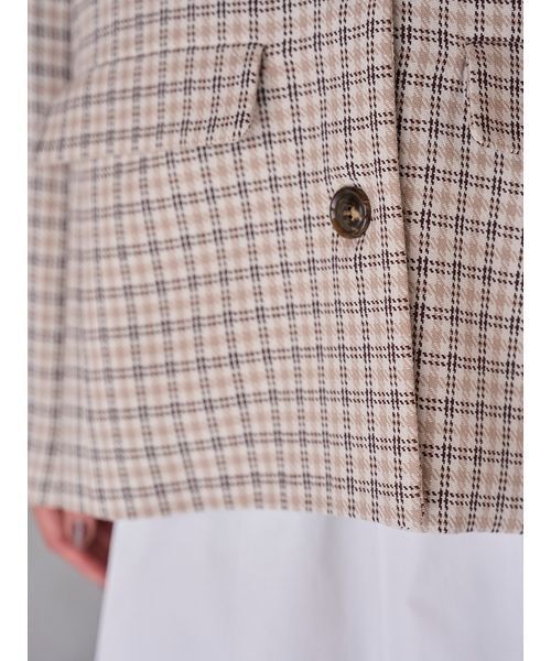 SNIDEL（スナイデル）の「バリエオーバーサイズジャケット（テーラードジャケット・レディース・チェック/ブラウン/ブラック・F）」の13枚目の写真