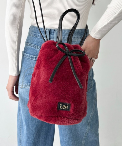 Lee(リー)の「Lee/リー フェイク ラビットファー 2WAY 巾着ショルダー/リボン/ハンドバッグ/バレエコア ティアード(ショルダーバッグ・レディース・ブラック/ベージュ/グレイッシュベージュ/ワイン・FREE)」の19枚目の写真