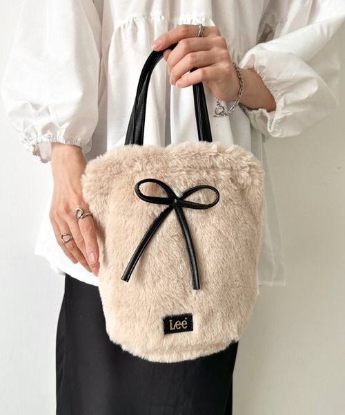 セール】Lee/リー フェイク ラビットファー 2WAY 巾着ショルダー