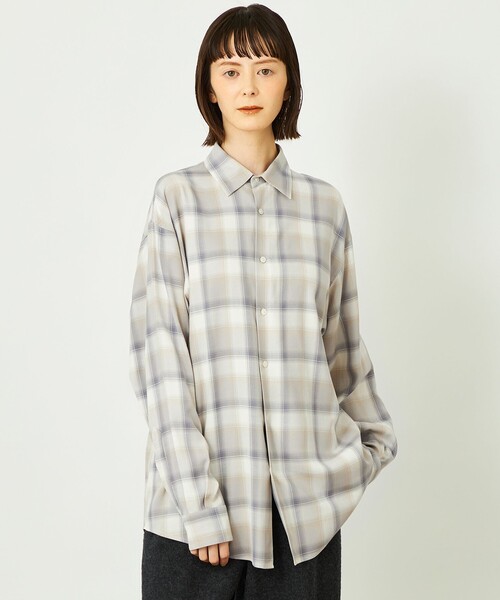 MACKINTOSH PHILOSOPHY(マッキントッシュ フィロソフィー)の「GREY LABEL オンブレチェックシャツ(シャツ/ブラウス・レディース・グリーン/ベージュ・2)」の1枚目の写真