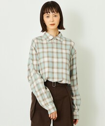 マッキントッシュフィロソフィー ２WAYチェック柄クレリックシャツ 38 美品 クレリックカラーベーシックシャツ(トップス)｜MACKINTOSH