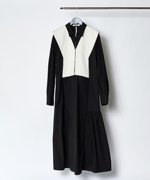 RUMCHE ラムシェ　ニットボンディングシャツワンピース RUMCHE/(ラム・シェ)】ニットボンディングシャツワンピース（ドレス