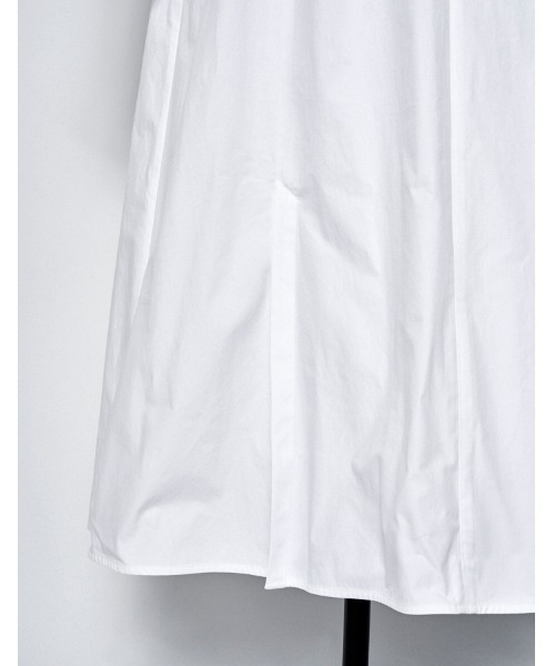 RUMCHE（ラムシェ）の「Knit Bonding Shirt Dress / ニットボンディングシャツドレス（シャツワンピース・レディース・ホワイト/ブラック・FREE）」の13枚目の写真
