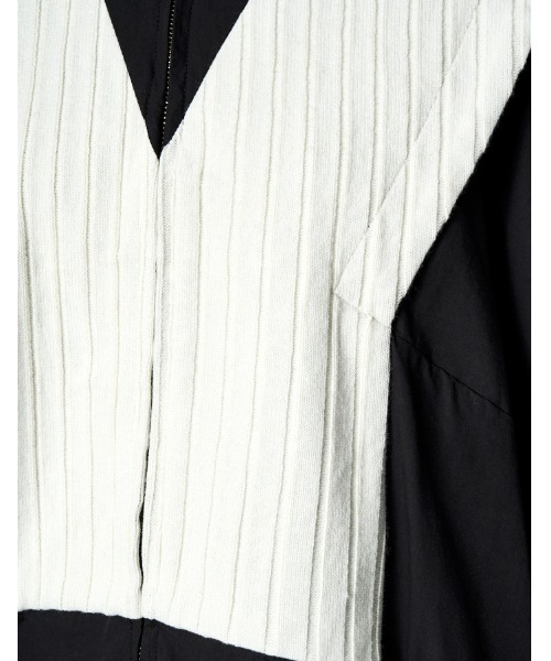 RUMCHE（ラムシェ）の「Knit Bonding Shirt Dress / ニットボンディングシャツドレス（シャツワンピース・レディース・ホワイト/ブラック・FREE）」の11枚目の写真