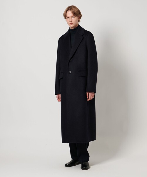 LOEFF（ロエフ）の「＜LOEFF＞リバー チェスター コート（チェスターコート・レディース・モカ/ネイビー・1/0）」の4枚目の写真